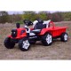 Sarkans elektrotraktors ar piekabi TRUCK III