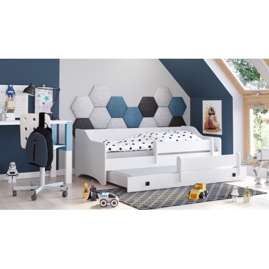 Divguļamā gulta ar matraci un noņemamu aizsargu Erikas