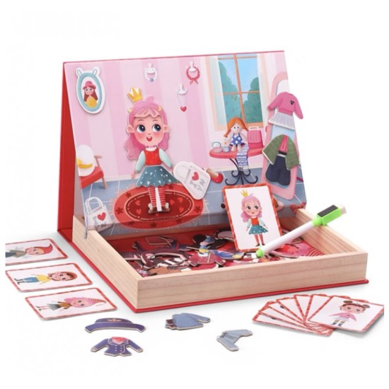 Dvipusė medinė piešimo lenta 2*1 „Princesė“