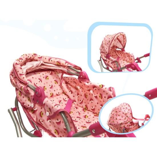 Leļļu rati ar šūpuli Classic 2 in 1