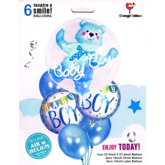 Folinis balionas "BABY BOY", 6 vnt.