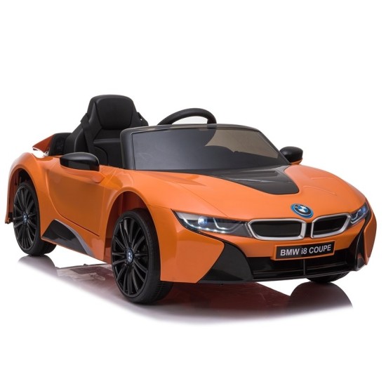 Vienvietīgs bērnu elektromobilis BMW I8 Lift, oranžs