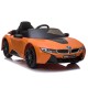 Vienvietīgs bērnu elektromobilis BMW I8 Lift, oranžs