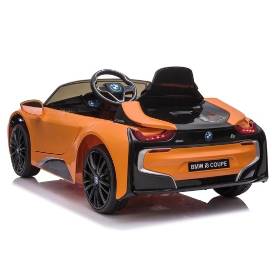 Vienvietīgs bērnu elektromobilis BMW I8 Lift, oranžs