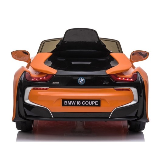 Vienvietīgs bērnu elektromobilis BMW I8 Lift, oranžs