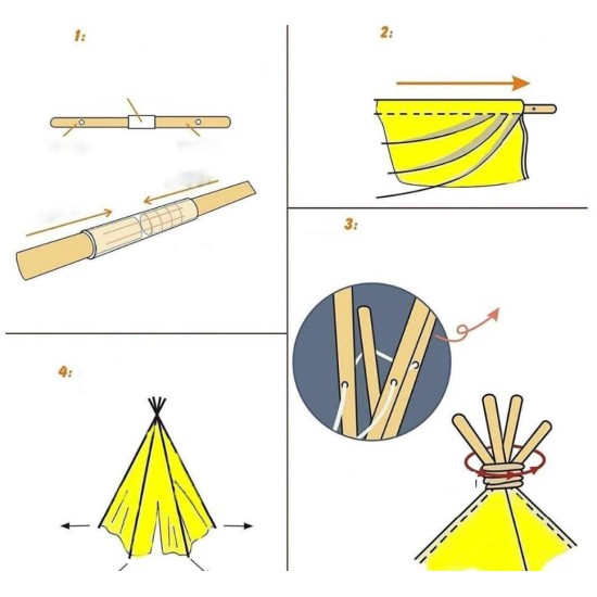 Spēļu telts tējkanna WIGWAM YELLOW