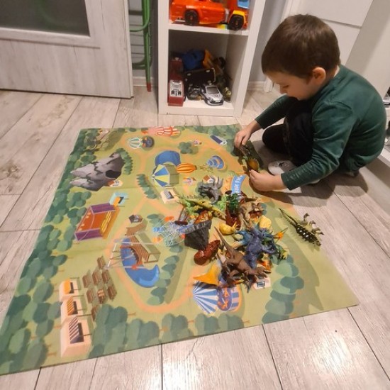 Figūriņas - dinozauri, 11 gab. + paklājiņš