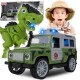 JEEP automobilis su priekaba ir dinozauru