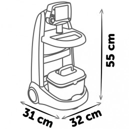 Smoby Doctor komplekts ar ratiņiem un 16 citiem piederumiem