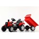 Sarkans elektrotraktors ar piekabi TRUCK III