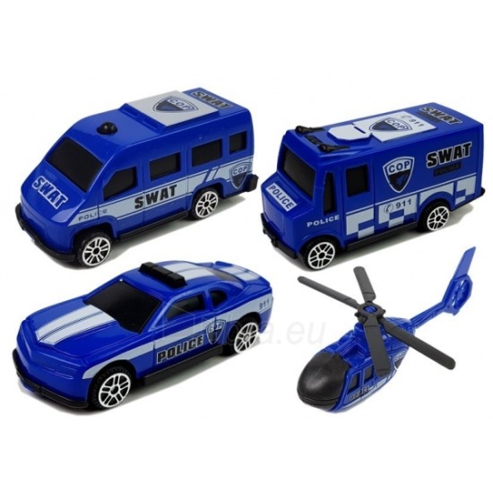 Rotaļlietu policijas lidmašīna ar helikopteru un citiem piederumiem, 39 cm