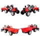 Sarkans elektrotraktors ar piekabi TRUCK III