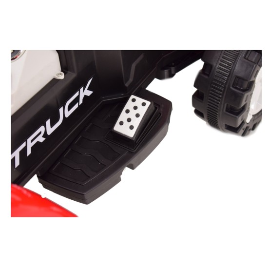 Sarkans elektrotraktors ar piekabi TRUCK III