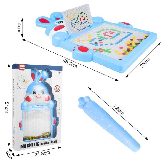 Montessori bērnu magnētiskais dēlis "Magpad", Rabbit Blue, 46.5 cm.