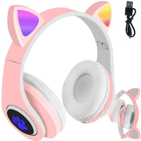 Bezvadu Bluetooth austiņas ar LED Earbuds Rose