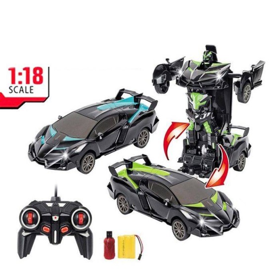 Radijo bangomis valdomas transformuojamas automobilis - robotas
