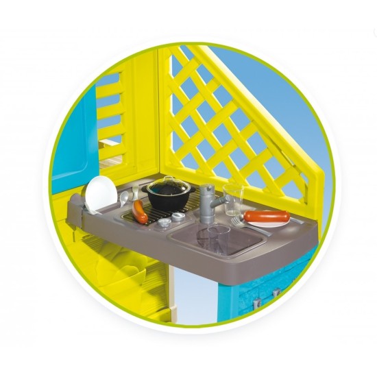 Bērnu rotaļu namiņš ar virtuvīti Smoby Pretty Playhouse + Summer Kitchen