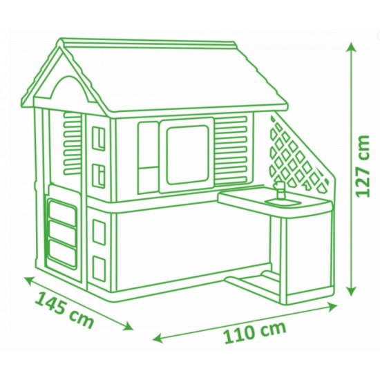 Bērnu rotaļu namiņš ar virtuvīti Smoby Pretty Playhouse + Summer Kitchen