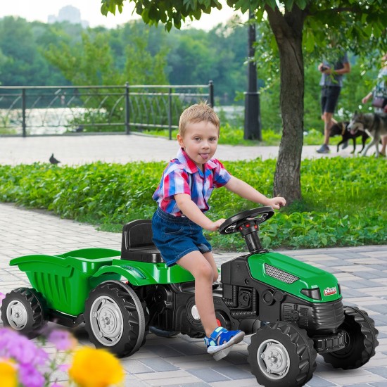 Pedalais minamas vaikiškas traktorius su priekaba XXL