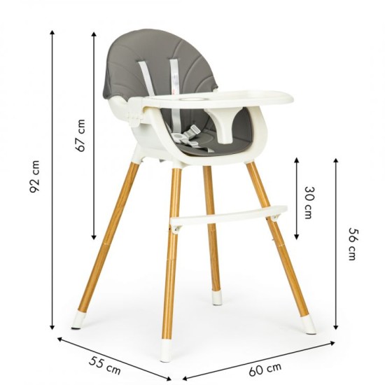 Maitinimo kėdutė Ecotoys Grey New 2in1