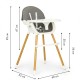 Maitinimo kėdutė Ecotoys Grey New 2in1
