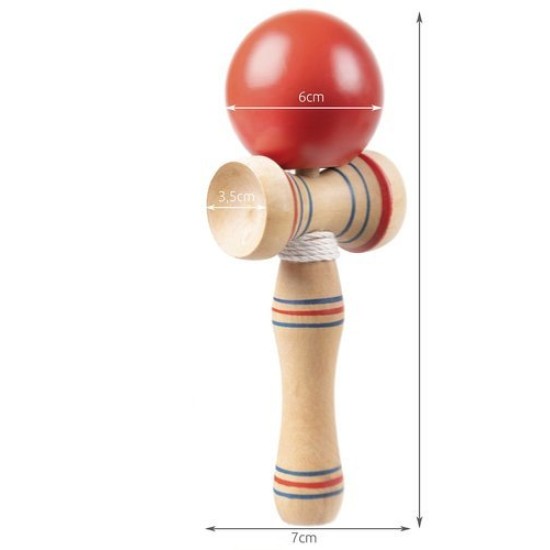 KENDAMA koka prasmju spēle — sarkana