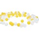 100 gab. krāsainas plastmasas bumbiņas 5,5 cm. balts - dzeltens
