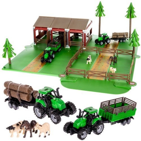 Traktoriai su priedais  Farm 102 elementai