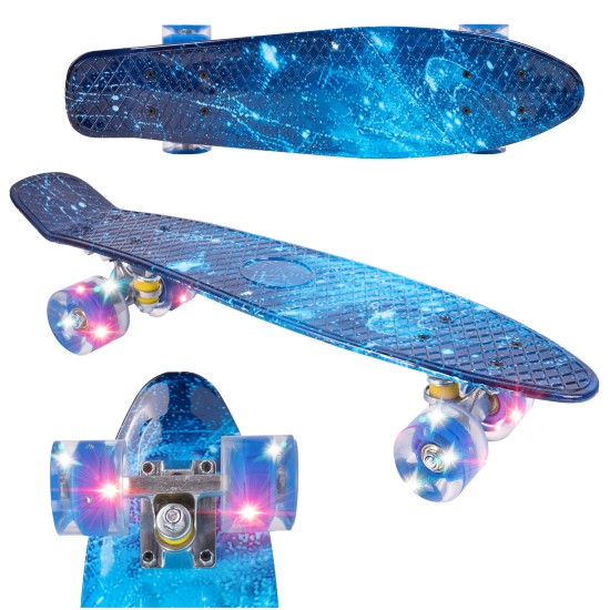 Bērnu skrituļdēlis "Kosmoss" 56 cm ar LED gaismas riteņiem