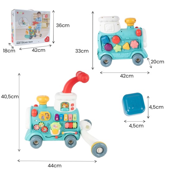Daudzfunkcionāls bērnu stūmējs Montessori 3in1. Blue
