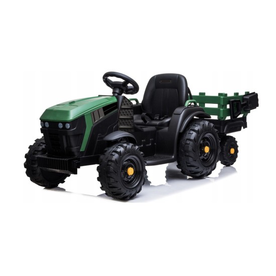 Elektriskais traktors ar piekabi BDM0925, zaļš