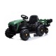 Elektriskais traktors ar piekabi BDM0925, zaļš