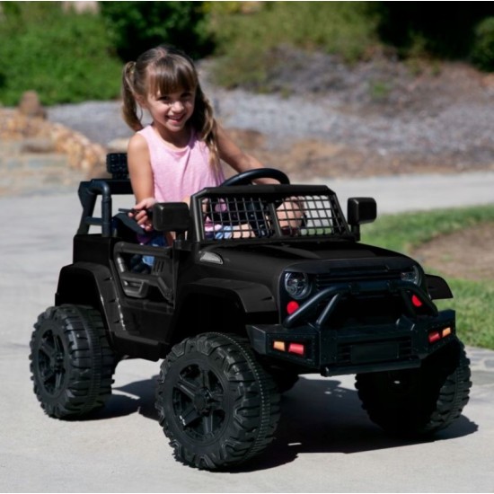 Elektroauto bērniem Jeep Tumša nakts, melna