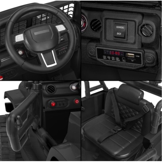 Elektroauto bērniem Jeep Tumša nakts, melna