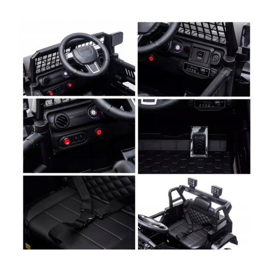 Elektroauto bērniem Jeep Tumša nakts, melna