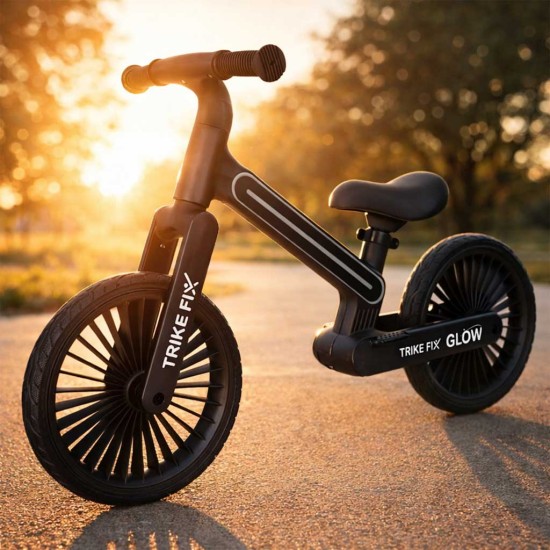 Balansa velosipēda trīsriteņa LED gaisma, melna