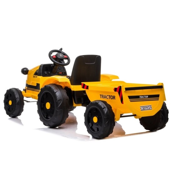 Ar akumulatoru darbināms dzeltens traktors CH9959