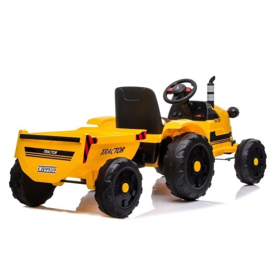 Ar akumulatoru darbināms dzeltens traktors CH9959