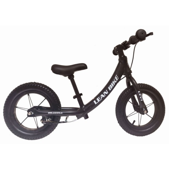 Līdzsvara velosipēds Levi ar bremzēm un piepūšamiem riteņiem, Black