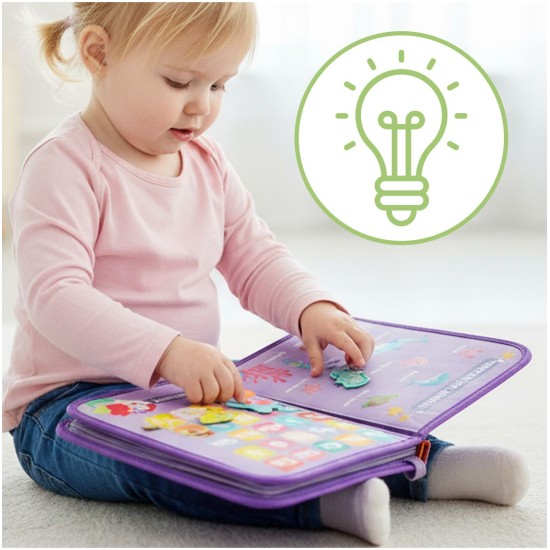 Montessori manipulatīvās izglītojošās aktivitāšu grāmata — koferis 3D