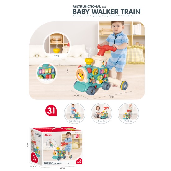Daudzfunkcionāls bērnu stūmējs Montessori 3in1. Blue