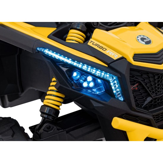 Vienvietīgs bērnu elektromobilis Can-Am Maverick ATV 800w, 4x4. dzeltena
