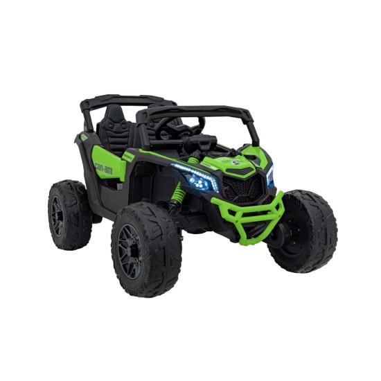 Vienvietīgs bērnu elektromobilis Can-Am Maverick ATV, 800w. 4x4, zaļš
