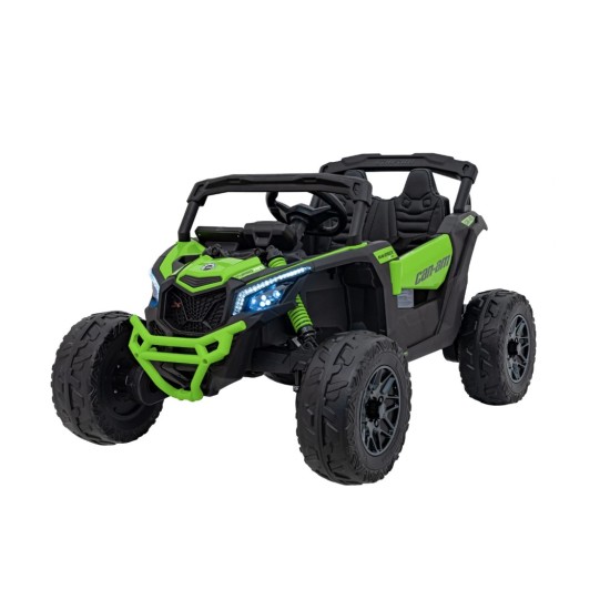 Vienvietīgs bērnu elektromobilis Can-Am Maverick ATV, 800w. 4x4, zaļš