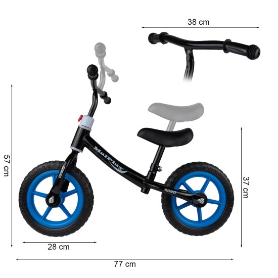 Līdzsvara velosipēds Malplay 12" Eva, zils