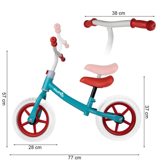 Līdzsvara velosipēds Malplay 12" Eva, Red/Blue