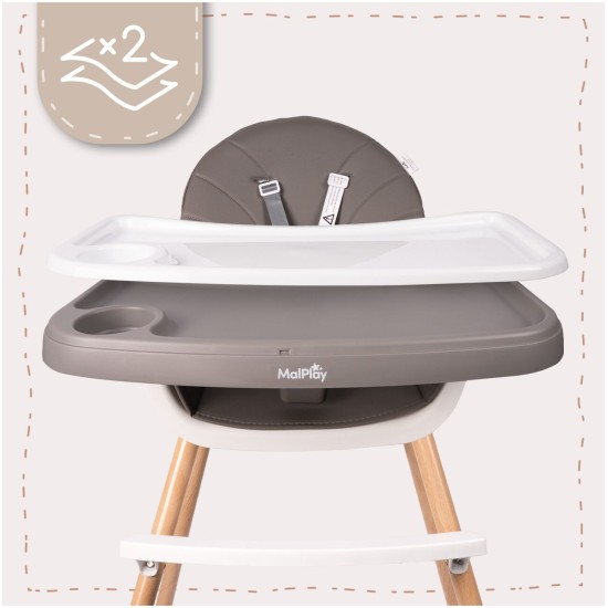 Bērnu barošanas krēsls 3in1 BITEO Grey