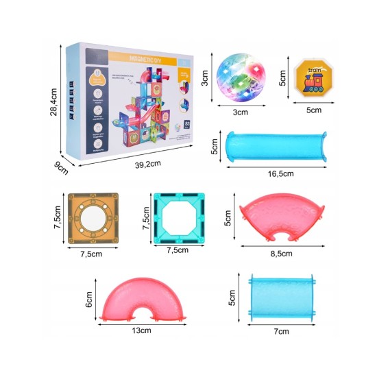 Luminous Magnetic izglītojošs konstruktors Light Magnetic, 83 daļas
