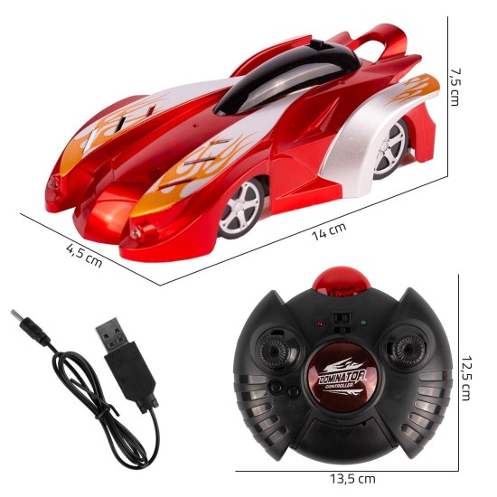 RC Tālvadības sporta automašīna, kas brauc pa sienām "Top Speed"