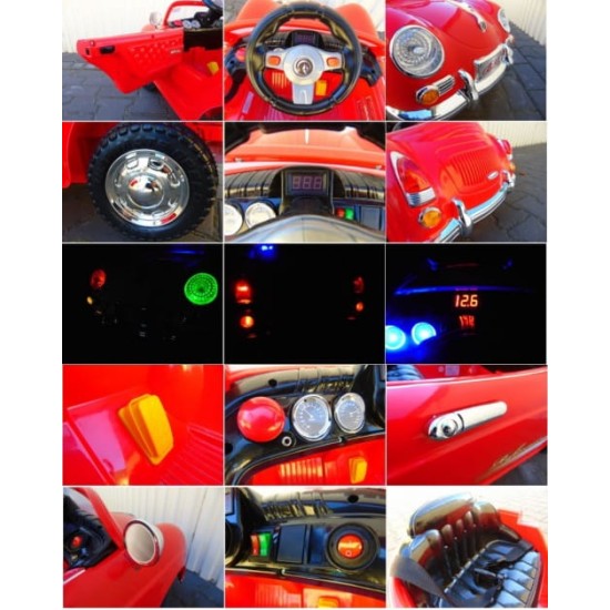 Bērnu elektroauto "Retro", rozā